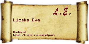 Licska Éva névjegykártya